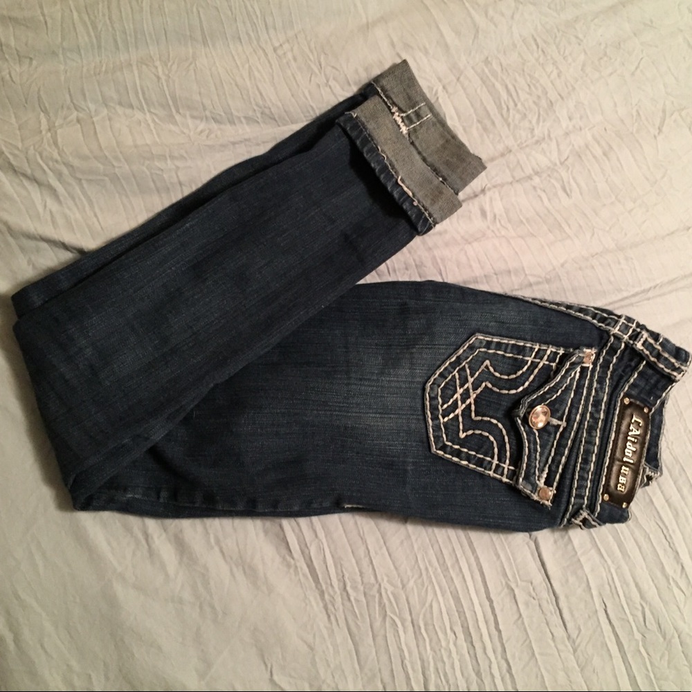 LA Idol skinny dark jeans